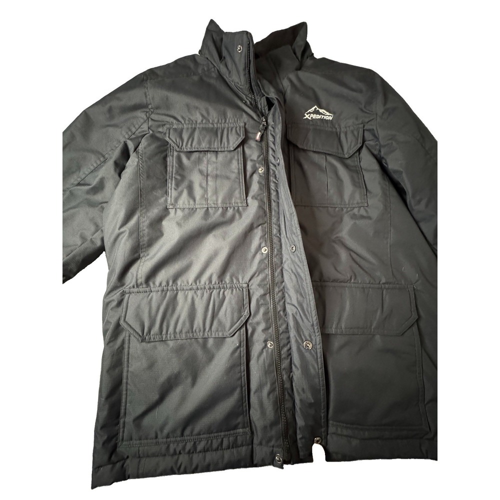 Xpedition Mens Winter Jacket Black Ripstop Quilted Puffer Coat Cargo Pockets XL - Picture 4 of 12